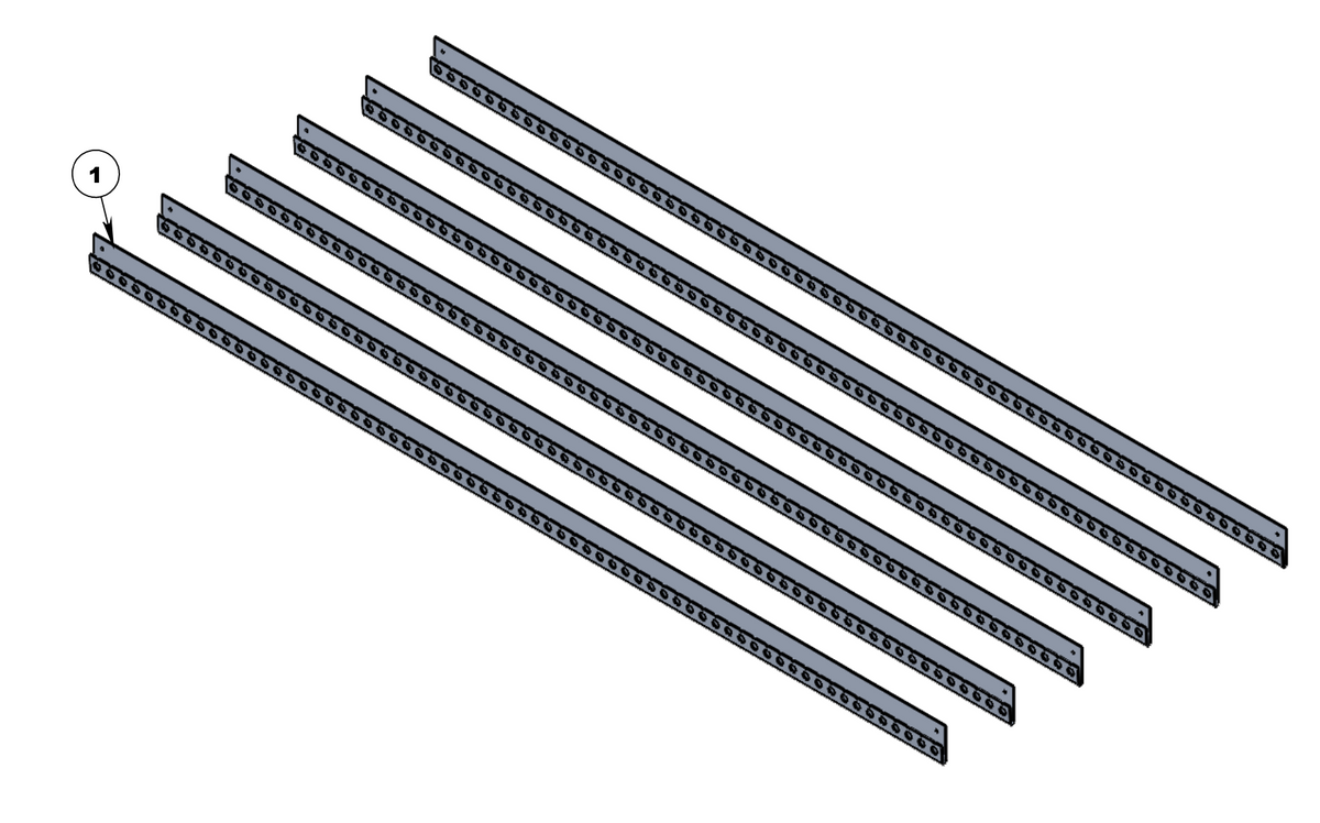6 pieces Predrilled 75" J-Channel