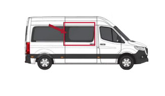 Mercedes Sprinter - 1st Position Passenger Sliding Window