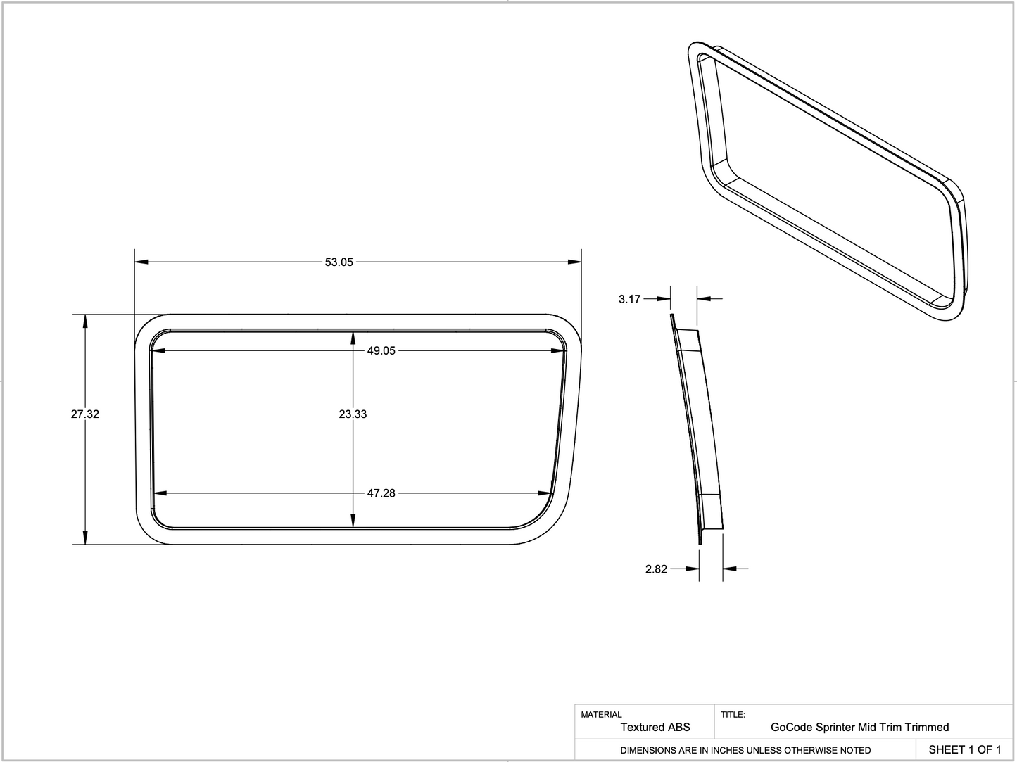 Mercedes Sprinter Universal Driver Mid Trim Ring