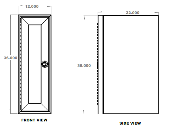 Single Door Base Cabinet - 12" x 22" x 36"