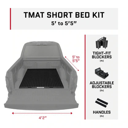 Tmat Truck Bed Organizer Slide Out Mat | Universal Fit for Short Beds 5' to 5'5"