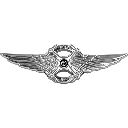 BL4-018 Full size Silver UAS FAA Commercial Drone Pilot Wings pin