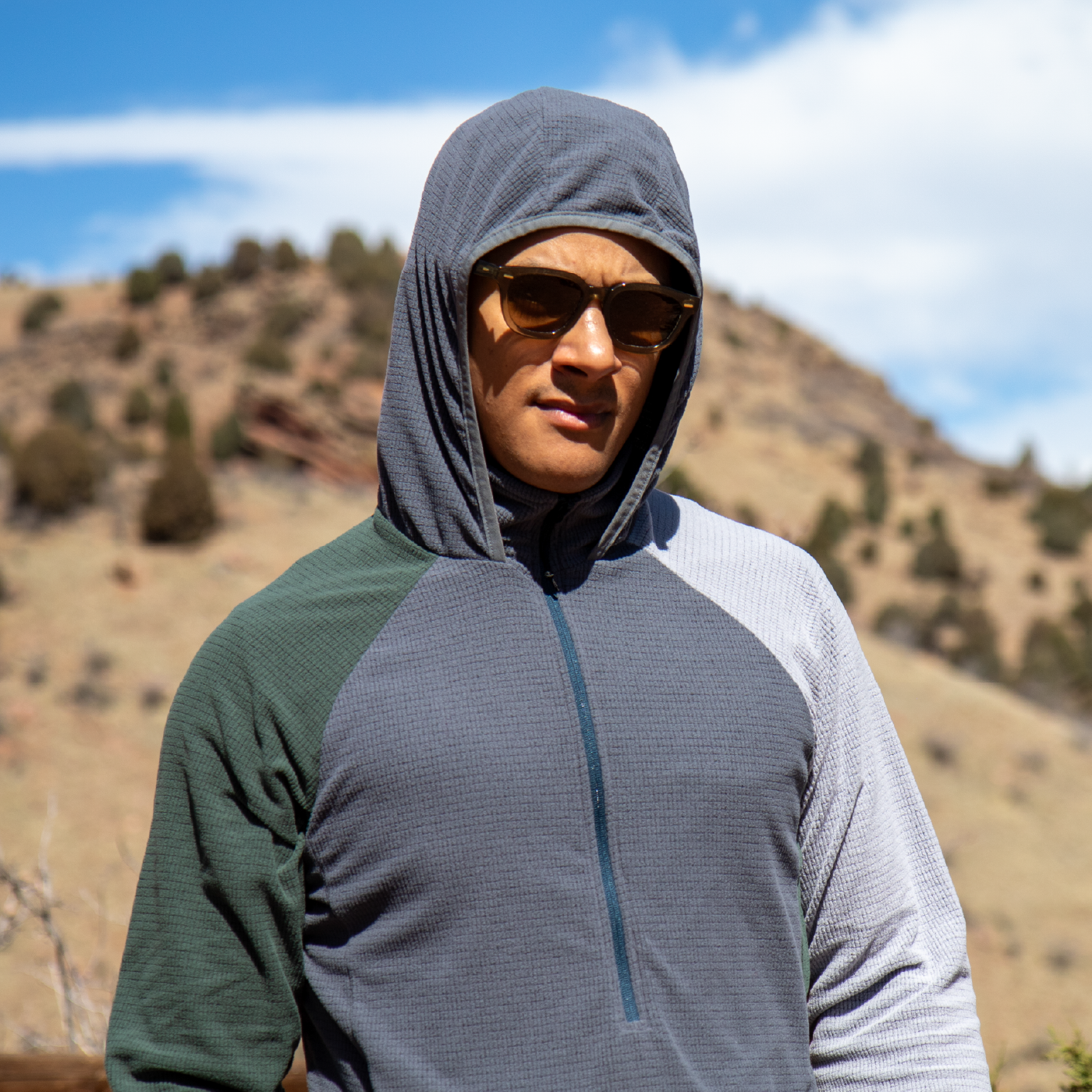Men's Half-Zip Hooded Pullover Ultralight 115