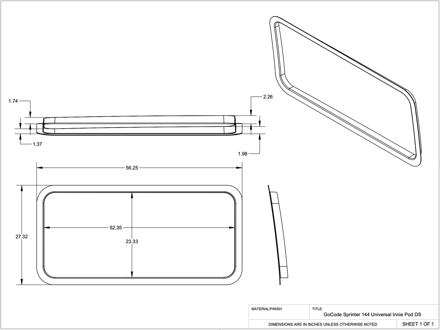 Sprinter 144 Innie Pocket Sleeper Pair (Rear Quarter Window Trim Rings)