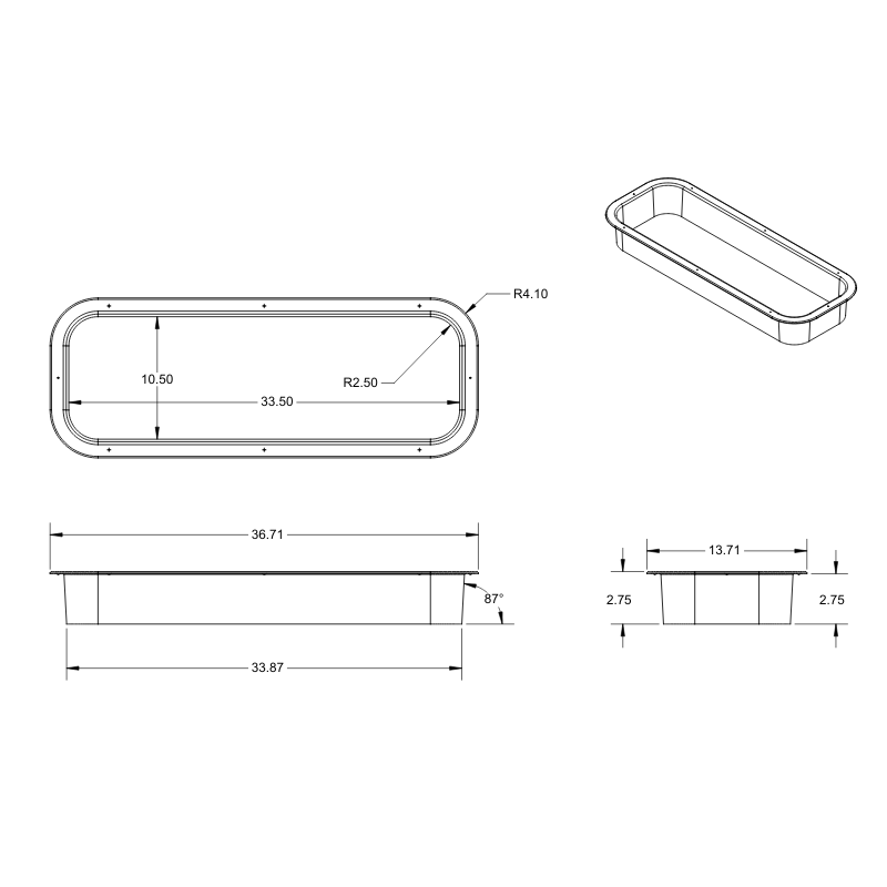 Mercedes Sprinter Rear Half-Slider Window Trim Ring