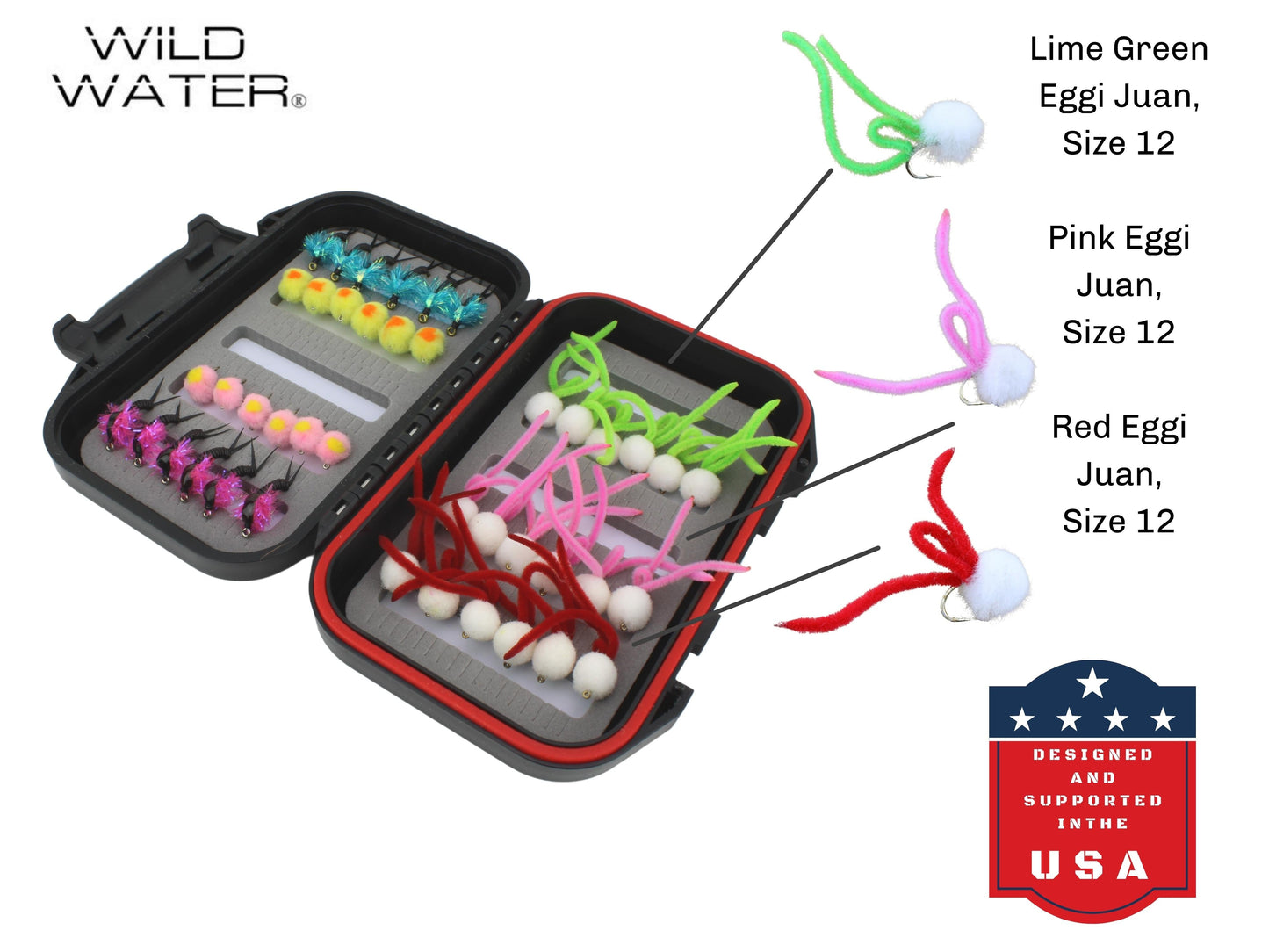 Steelhead/Egg Fly Assortment, 42 Flies | Fly Box | Wild Water Fly Fishing