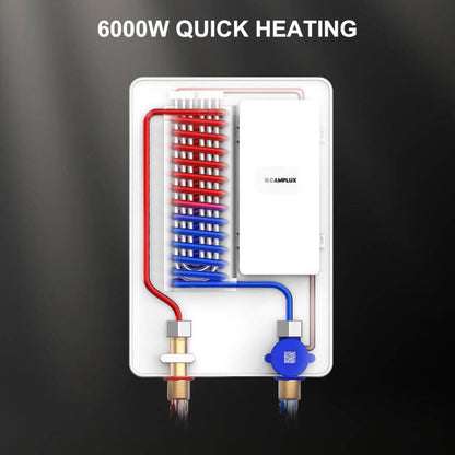 Camplux Electric Point of Use Tankless Water Heater - White