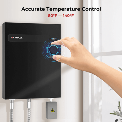 Camplux On Demand Electric Tankless Water Heater 18kW | Black