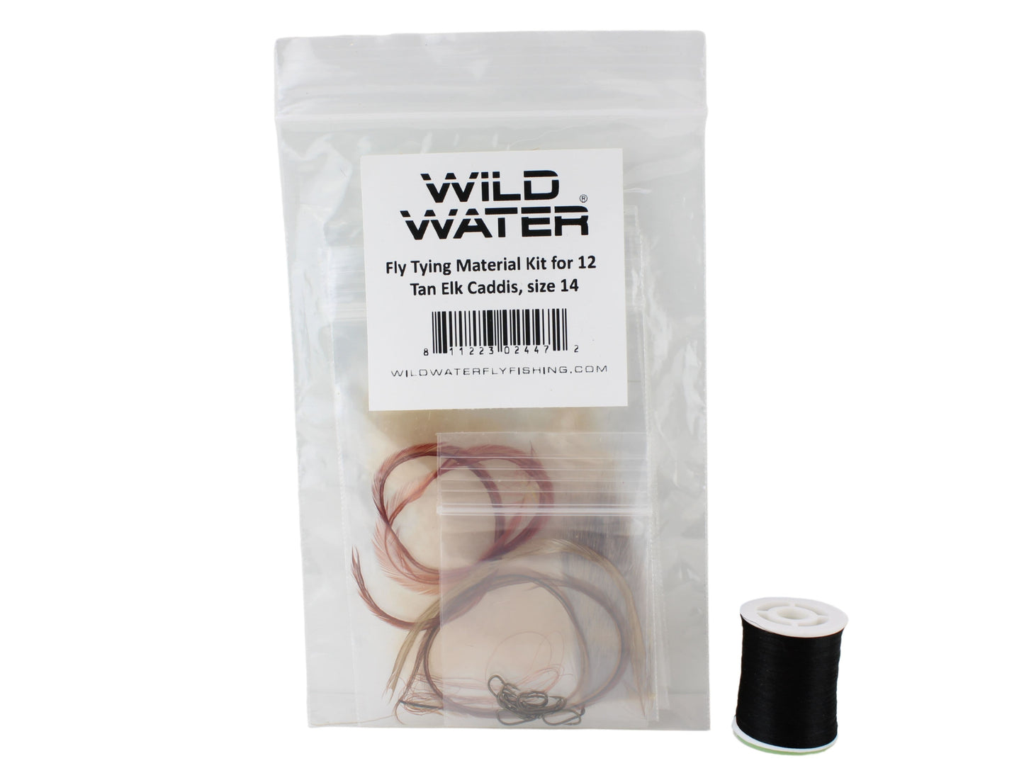 Tan Caddis Fly Tying Material Kit, size 14 | Wild Water Fly Fishing