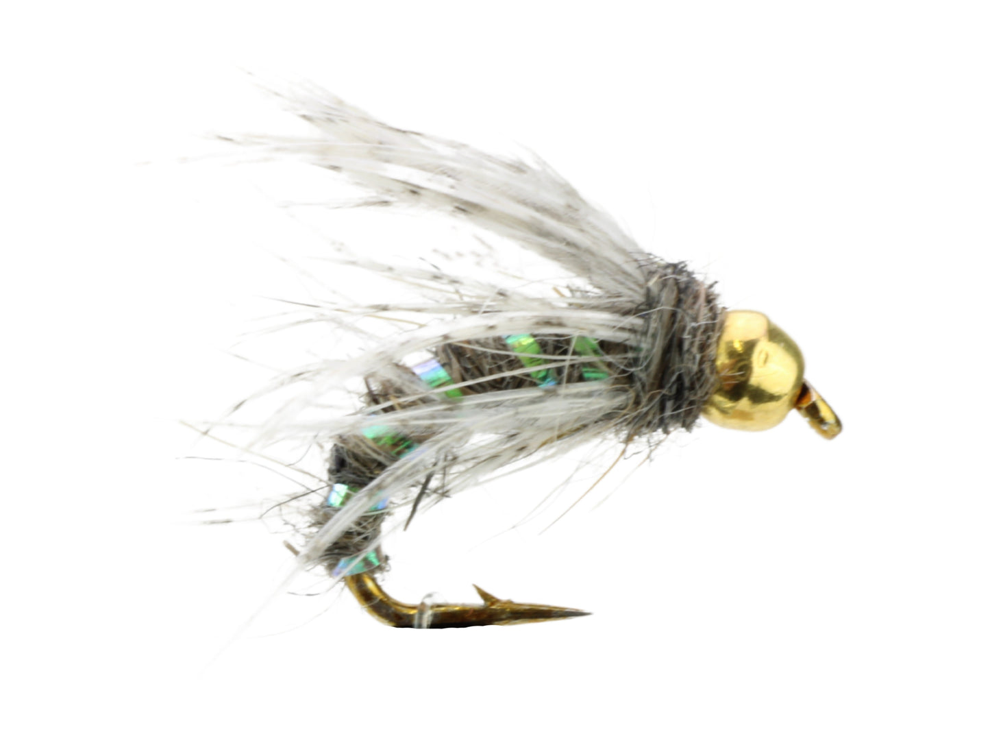 Tungsten Bead Head Green Tinsel Nymph Fly Tying Material Kit, size 12 | Wild Water Fly Fishing