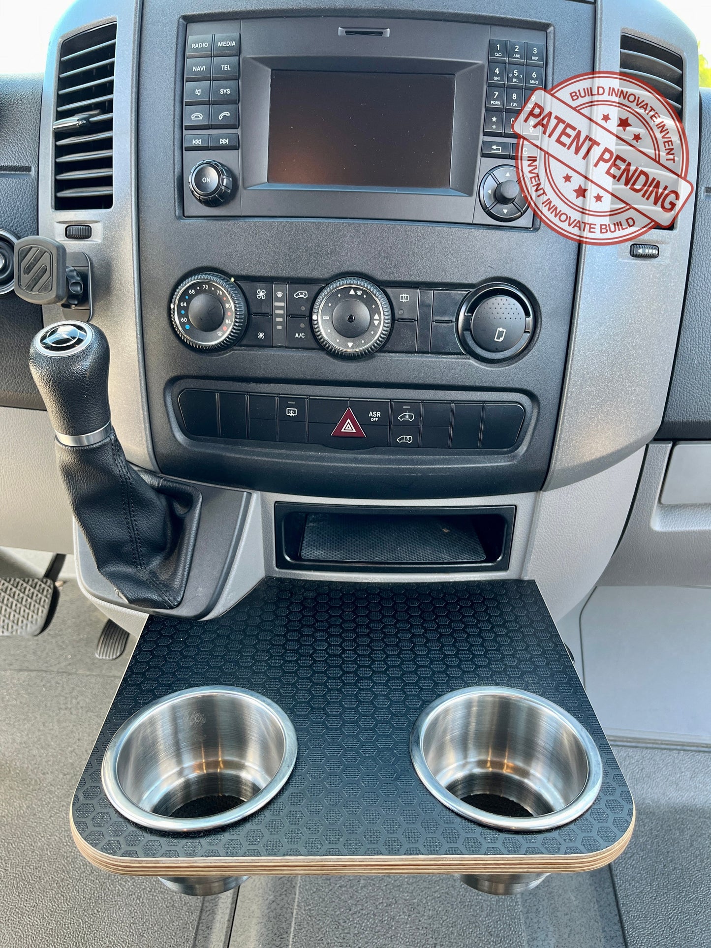 Mercedes Sprinter NCV3 06-18 Black Hex Cup Holder Snack Tray
