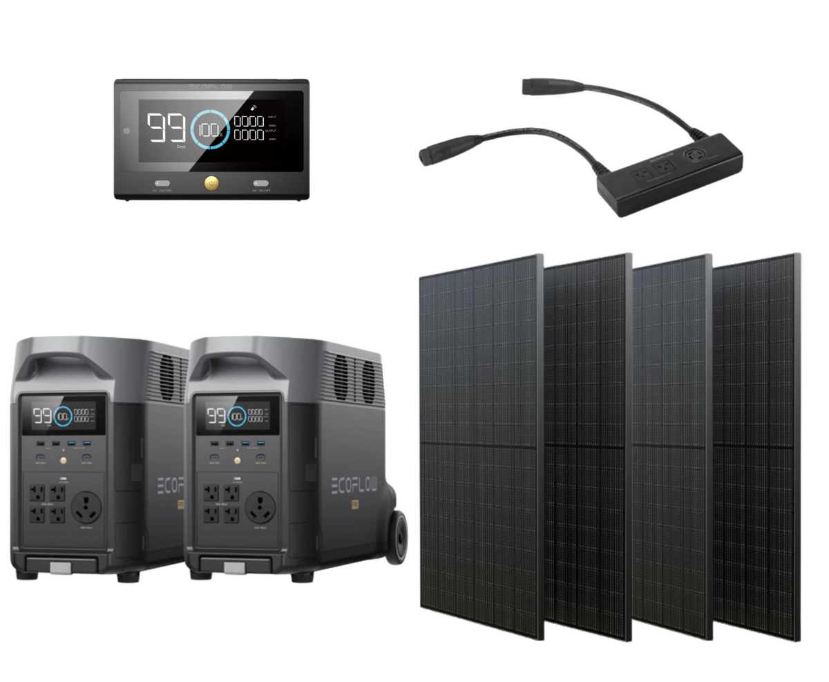 EcoFlow 2x DELTA Pro Bundle + 4x 400W (1600W) Solar Panels