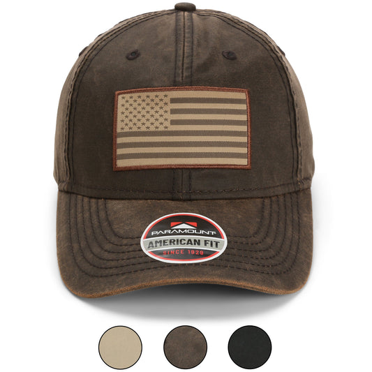 Waxed Cloth American Flag Dad Cap