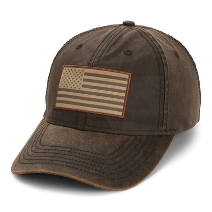 Waxed Cloth American Flag Dad Cap