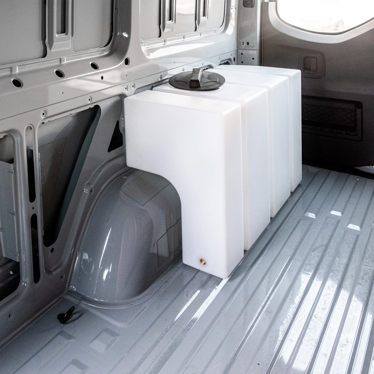 Wheel Well Fresh Water Tank – 59.4 Gal – Sprinter 144" WB & 170" WB – Custom Van Schmiede