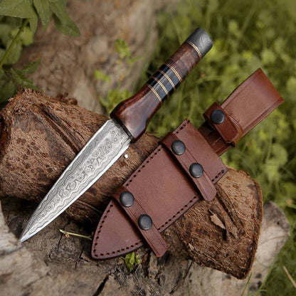 Cloud Damascus Dagger with Sheath