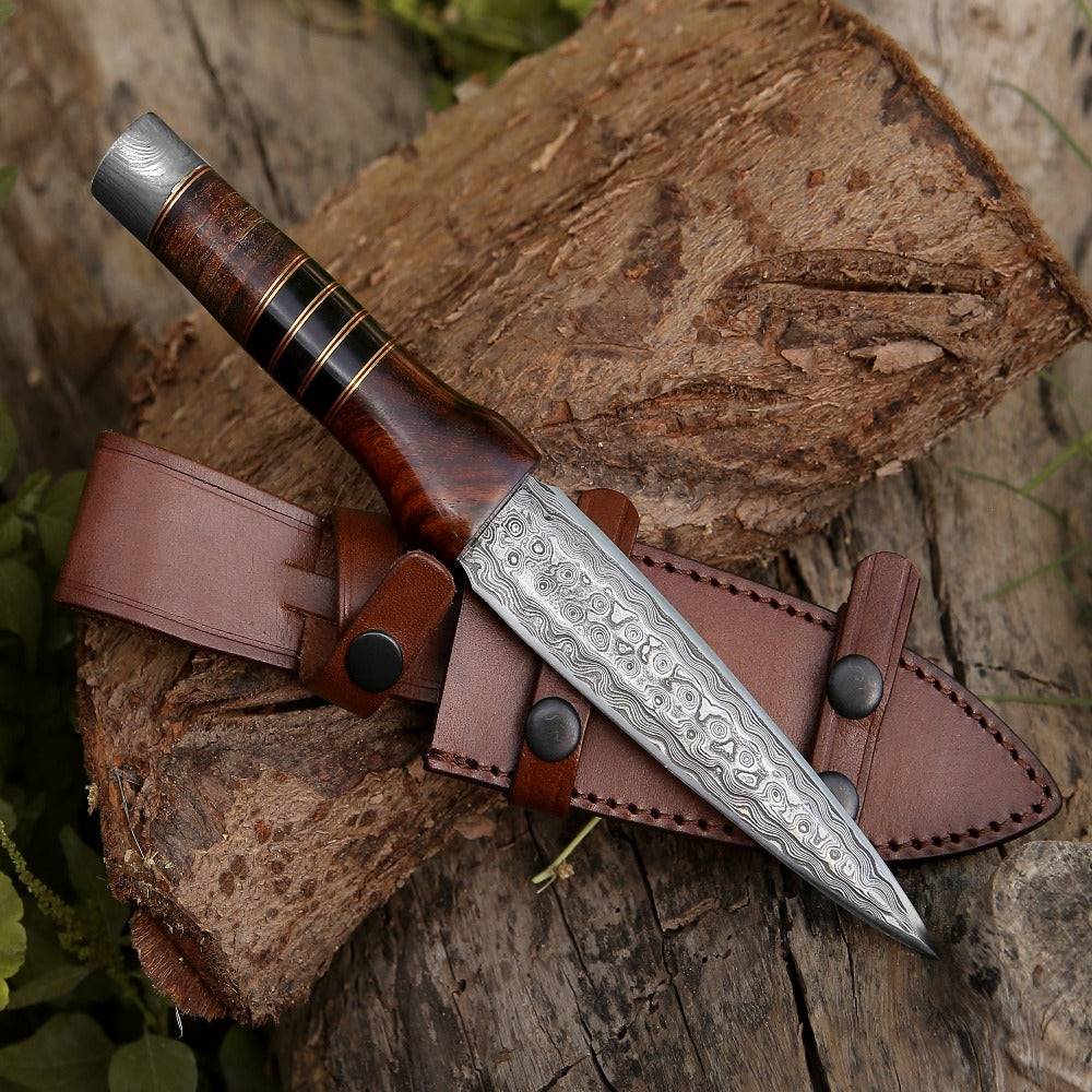 Cloud Damascus Dagger with Sheath