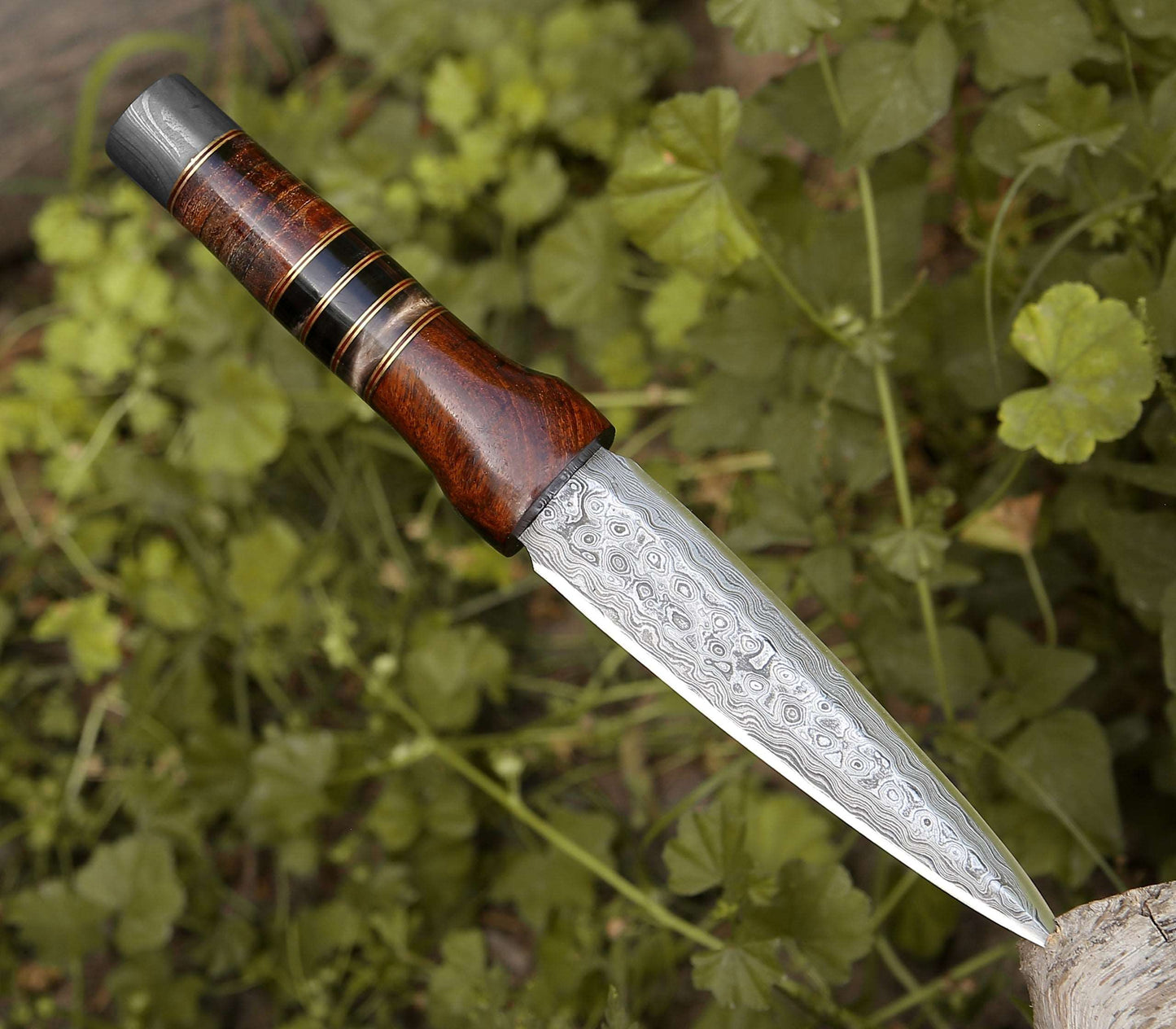 Cloud Damascus Dagger with Sheath