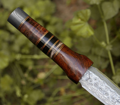 Cloud Damascus Dagger with Sheath