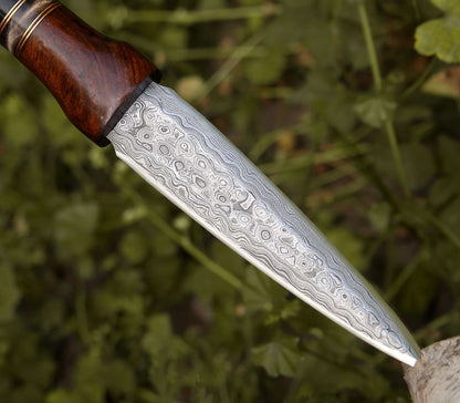 Cloud Damascus Dagger with Sheath