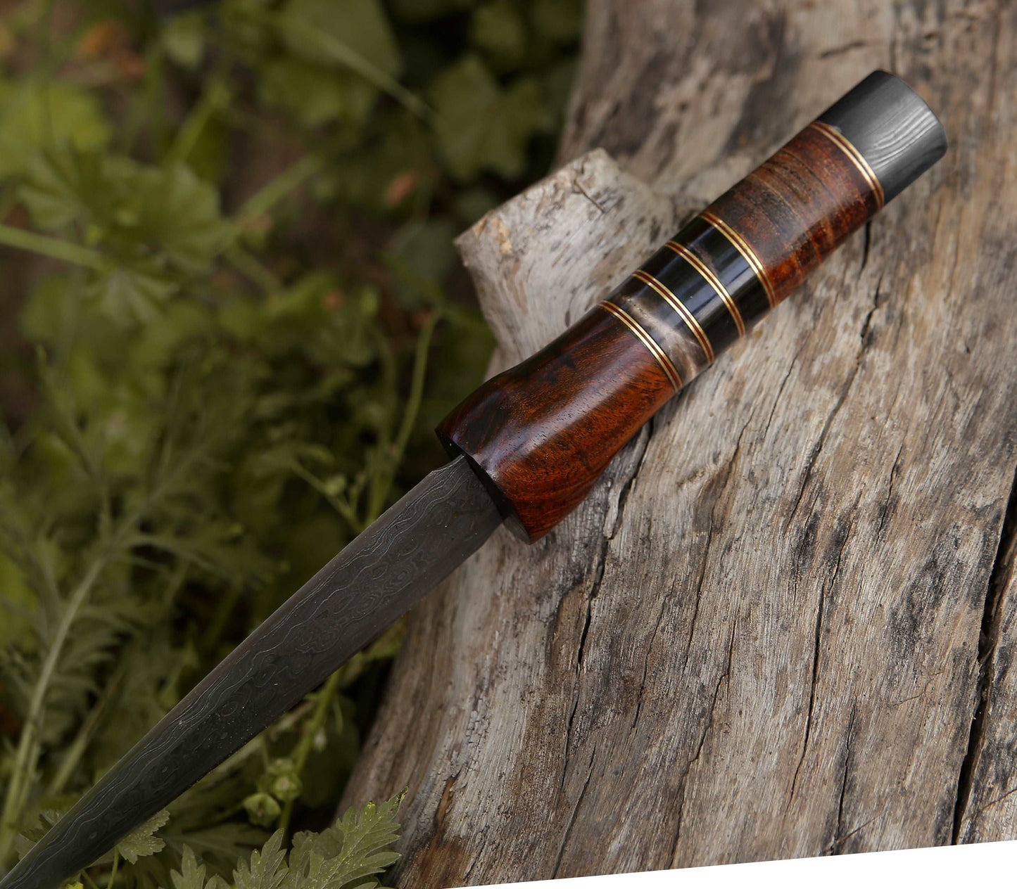 Cloud Damascus Dagger with Sheath