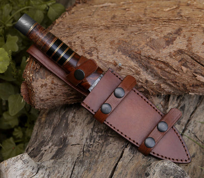 Cloud Damascus Dagger with Sheath
