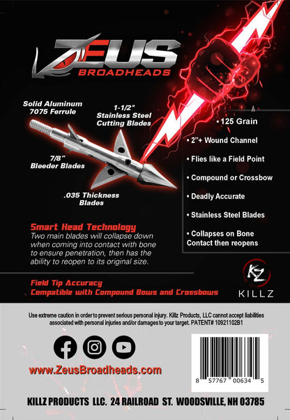 ZEUS 125 GRAIN BROADHEADS (3 PACK)