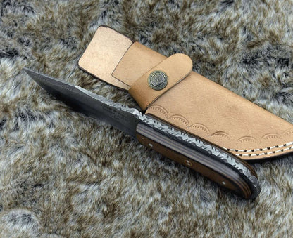 Alchemy Damascus Skinning Knife with Micarta Handle
