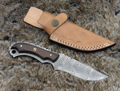 Alchemy Damascus Skinning Knife with Micarta Handle