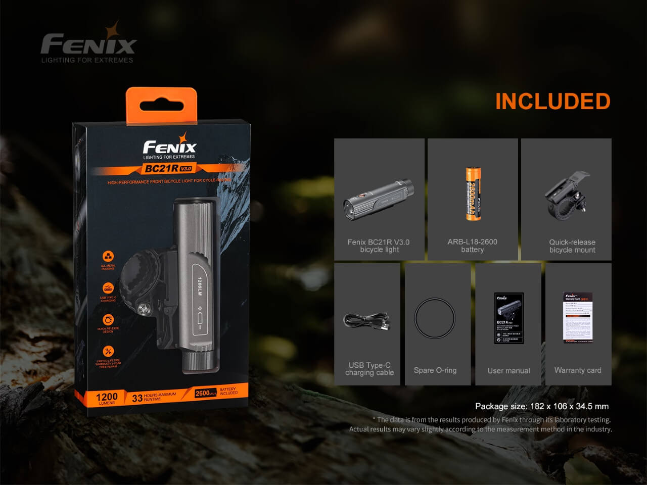 Fenix BC21R V3.0 LED Bike Light