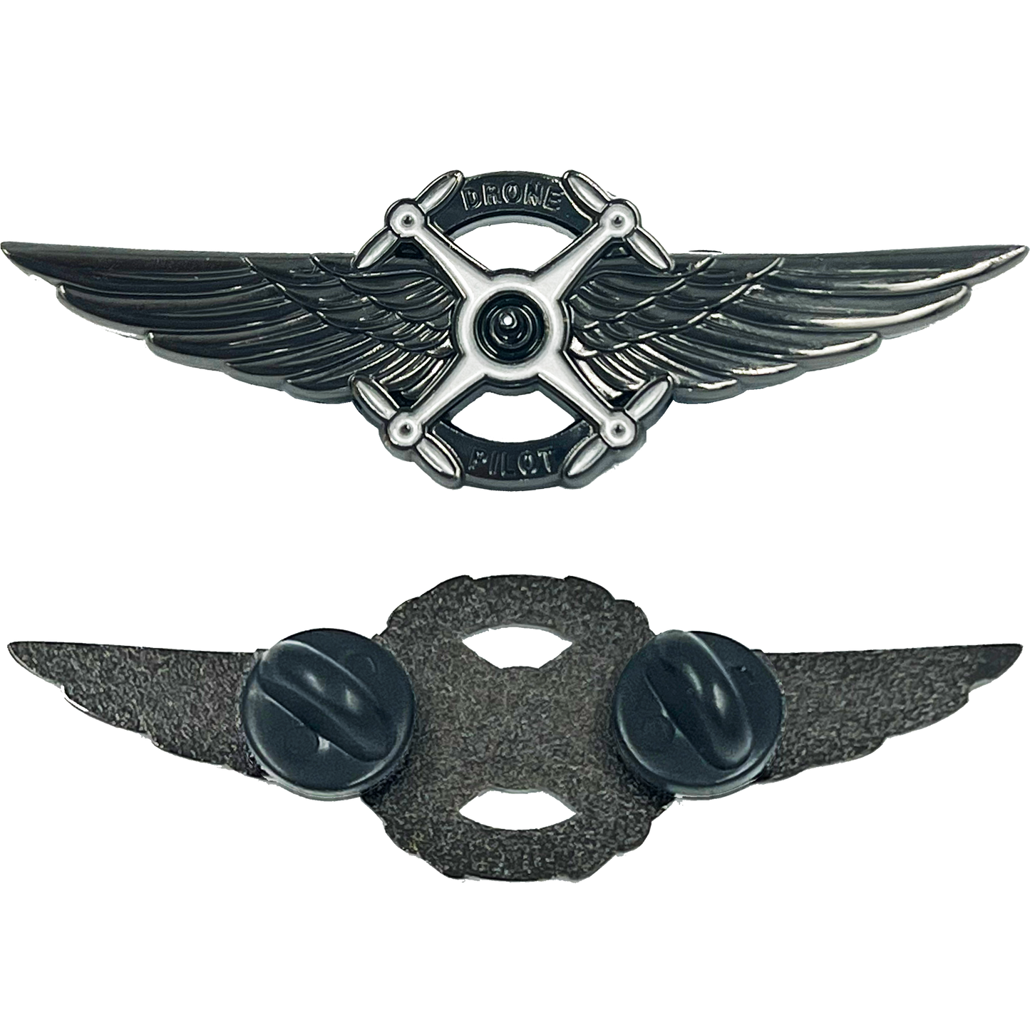 BL5-013 Full size UAS FAA Commercial Drone Pilot Wings pin Black Tactical