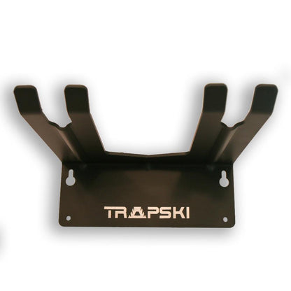 TRAPAWAY Wall Rack | Holds Skis or Snowboard by Bindings | Garage Organizer for Yard Tools, Gear & Equipment | Aluminum | No Moving Parts to break or pinch | Made in the USA