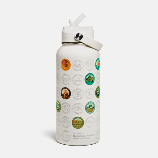 Insulated National Park Sticker Bottle - Tan