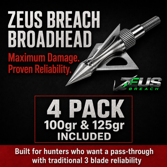 ZEUS BREACH BROADHEADS (4 PACK)-COMES WITH BOTH 100/125 GR TIPS