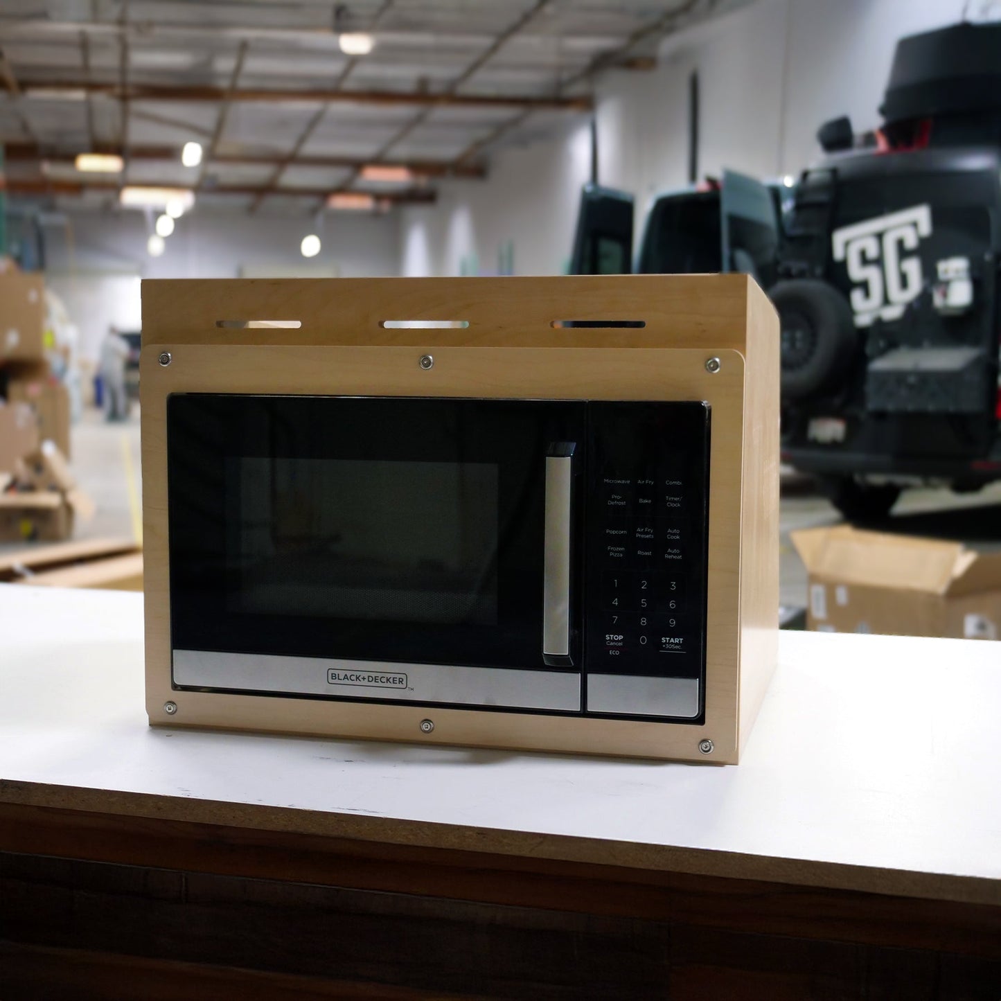 Single Microwave Cabinet for Sprinter, Transit and Promaster Vans