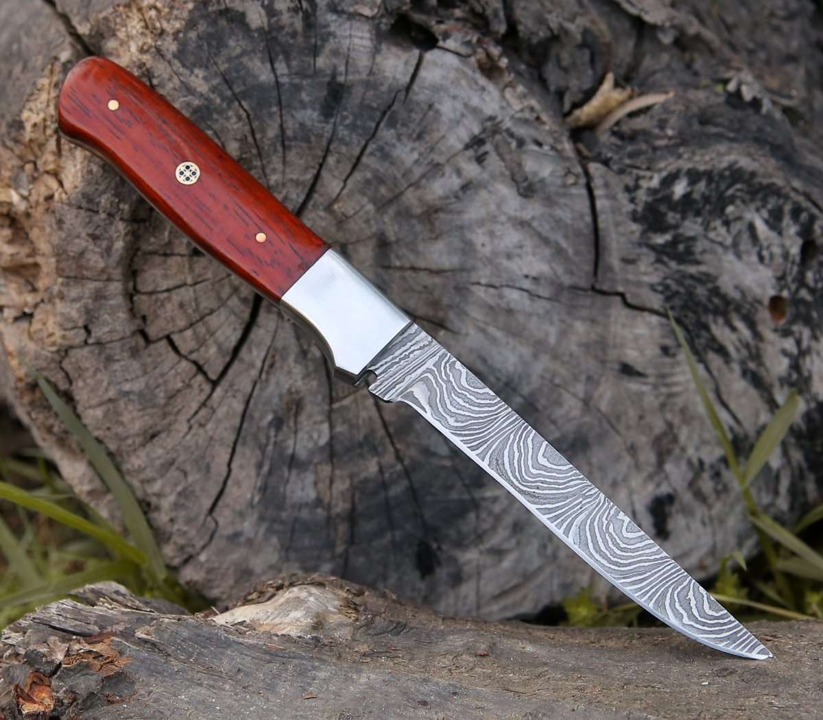 Cutmaster 10.5" Damascus Fillet Knife With Exotic Red Heart Handle