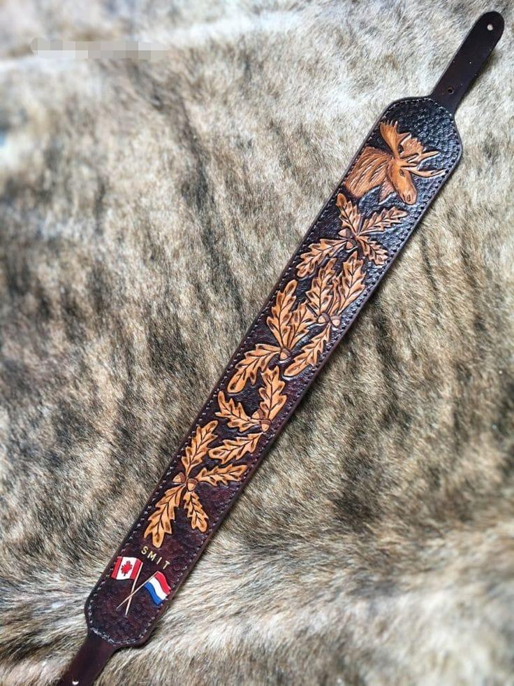 Custom Handmade Tooled Rifle Sling - Personalized