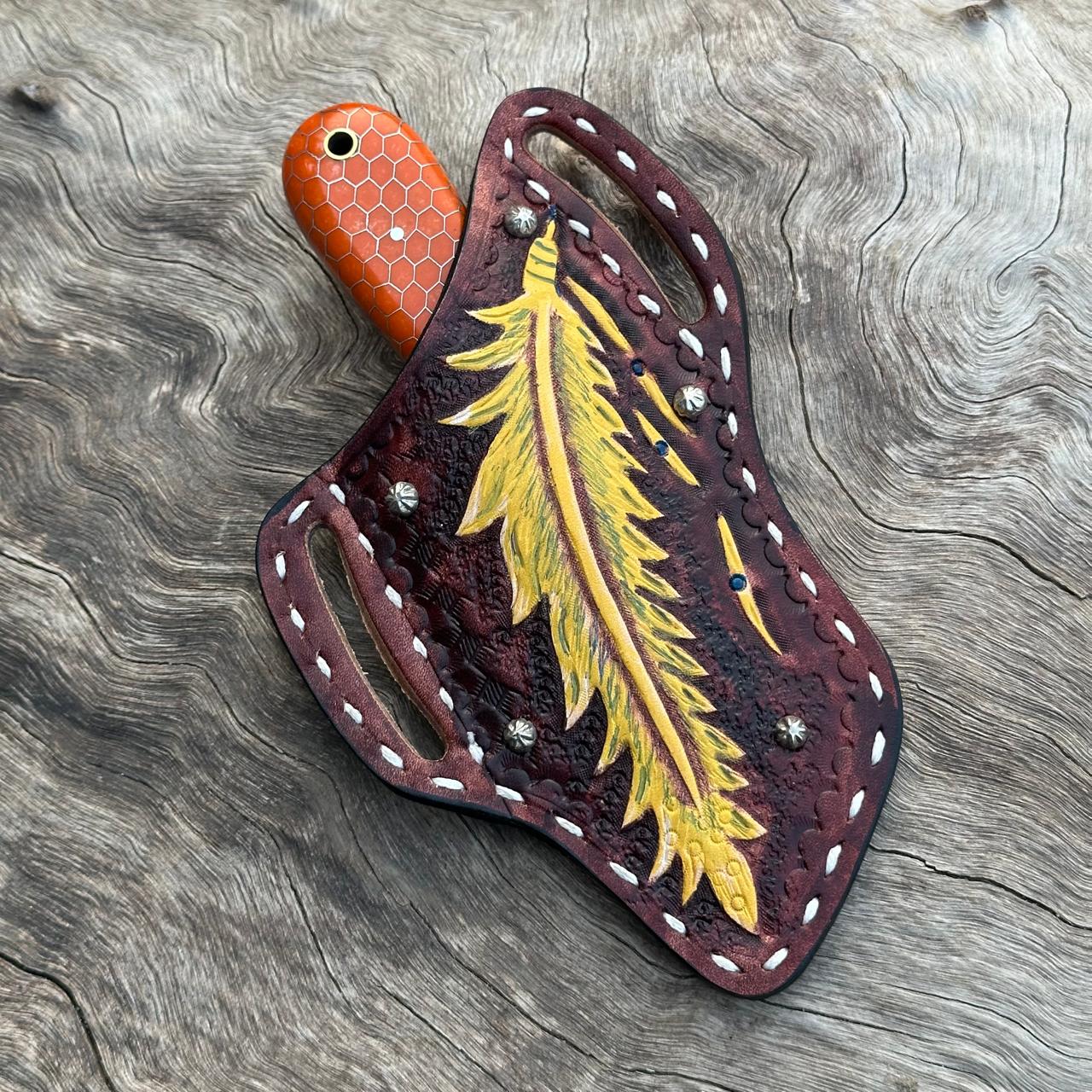 Artisan Leather Knife Sheath – Custom Fit for 4" Blades or Pocket Knives