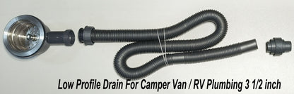 Low Profile Drain For Camper Van / RV Plumbing 3 1/2 inch