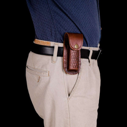 Echo Damascus Pocket Knife with Stag Horn/Antler & Rosewood Handle