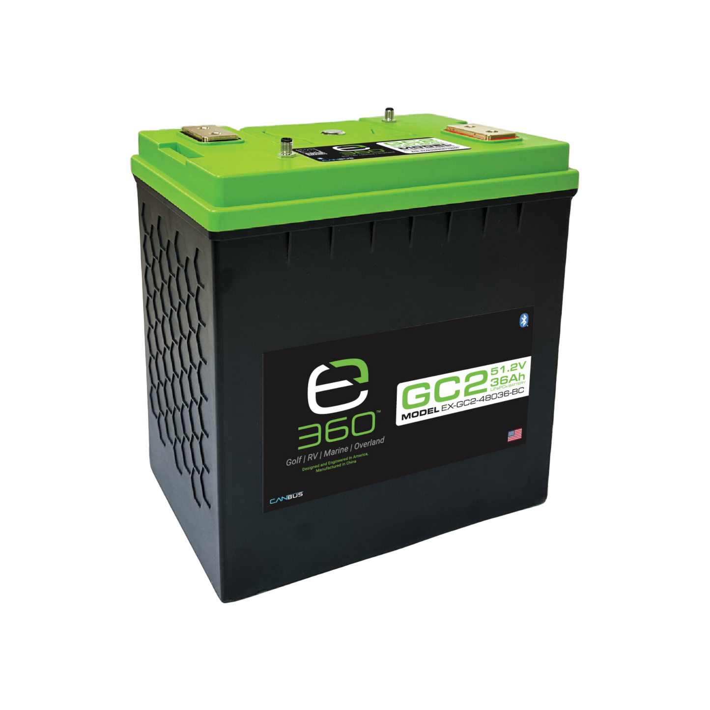 48V 36Ah LiFePO4 Lithium Battery – GC2, Bluetooth | Expion360