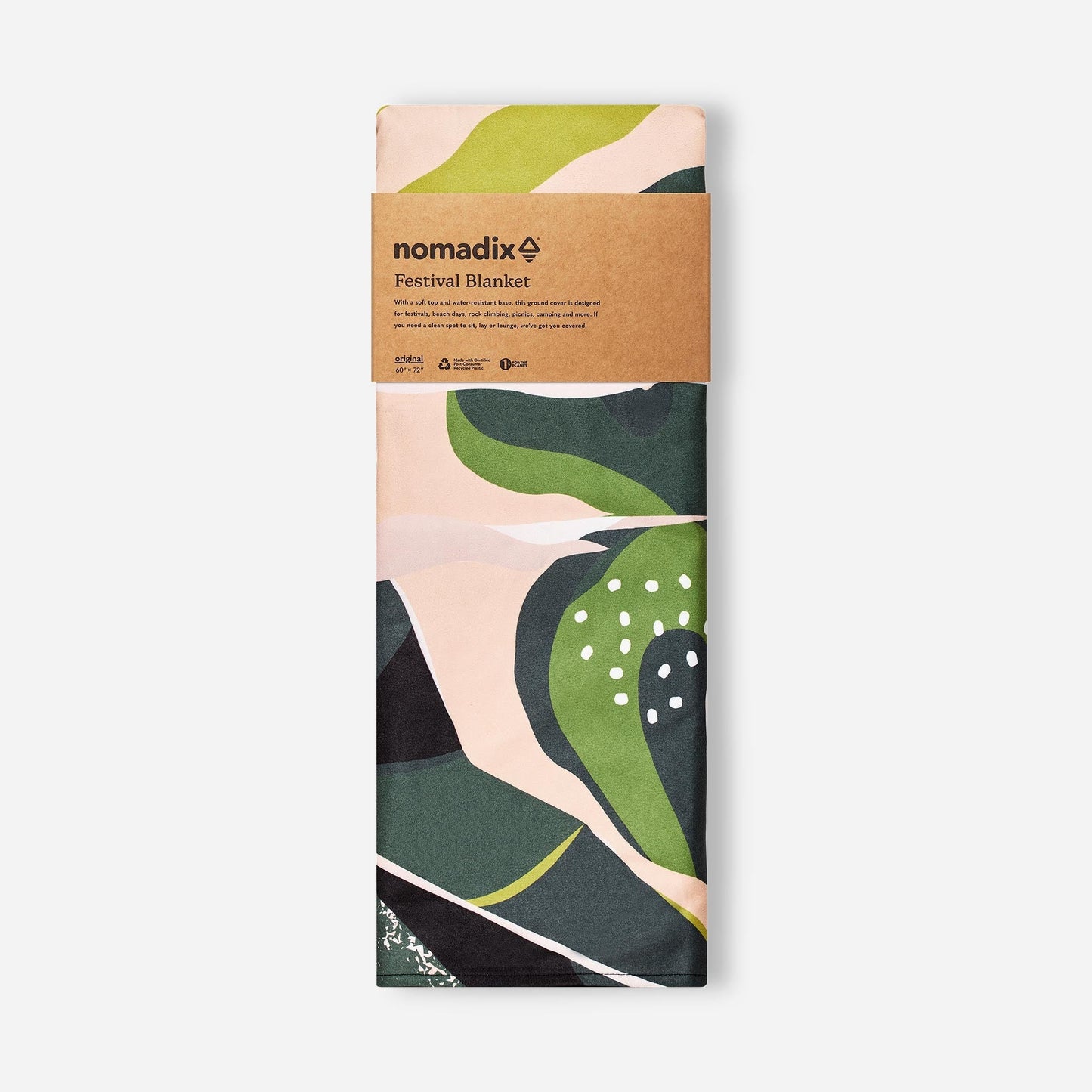 Festival Blanket: Monstera Green Pink