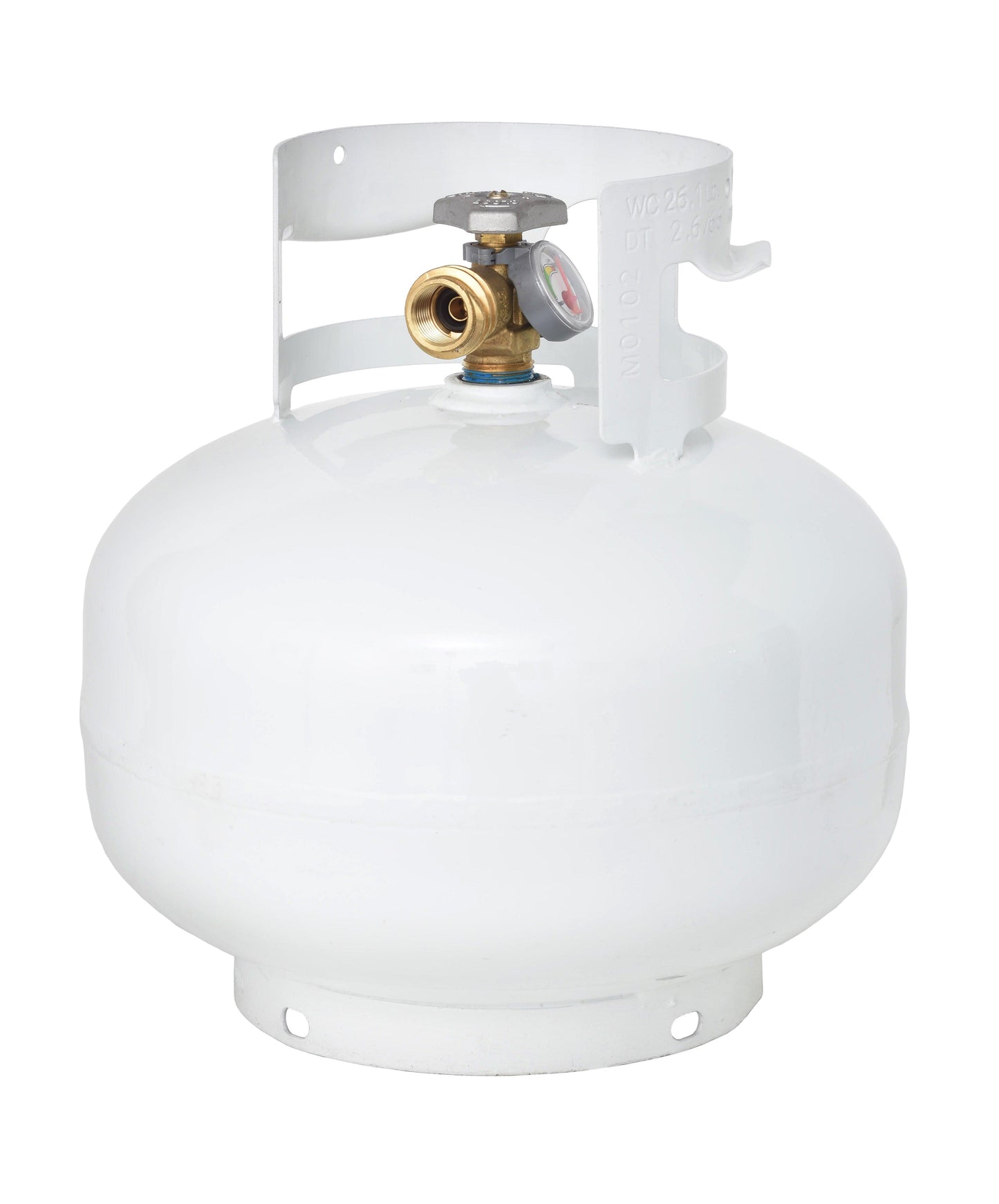 Flame King 11lb Propane Tank Cylinder Squatty with Gauge and Type 1 OPD Valve