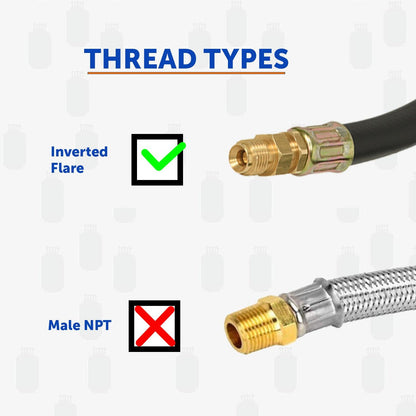 Flame King 12 Inch RV Trailer Propane Tank Pigtail Hose Connector