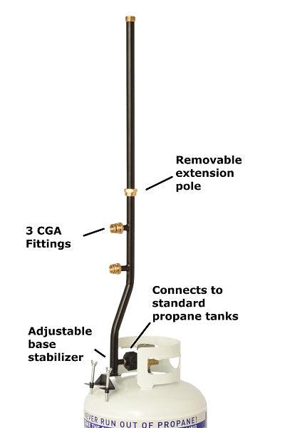 Flame King 3 Outlets Adapter 20 to 1LB Propane Tank Distribution Post Pole Tree Stem Stand