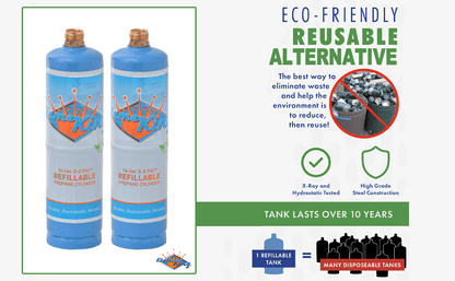 Flame King 3 Pack Eco Friendly Sustainable 1lb Refillable Propane Tank Welding LP Cylinder 14.1