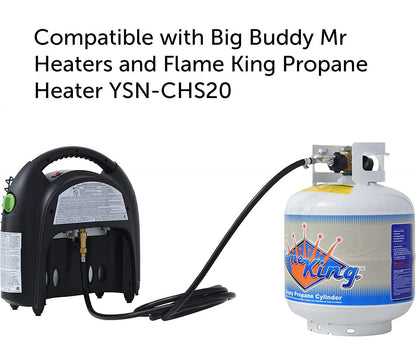 Flame King FK-HTR-QC12FT Propane Gas 3/8" Quick Connect Hose Adapter for Buddy Mr Heaters