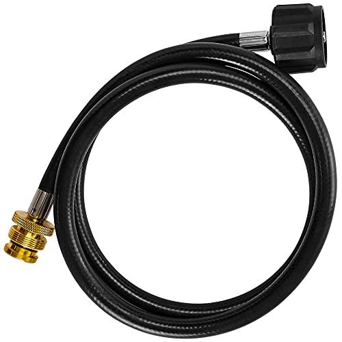 Flame King 4 Feet Propane Adapter Hose 1 lb to 20 lb Converter Replacement for QCC1