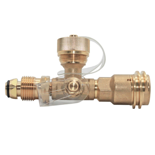 4 Port Brass Tee Propane Adapter - Flame King