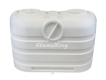 Flame King Dual 20LB LP Propane Tank Light Plastic Heavy Duty Cover Rv Trailer White